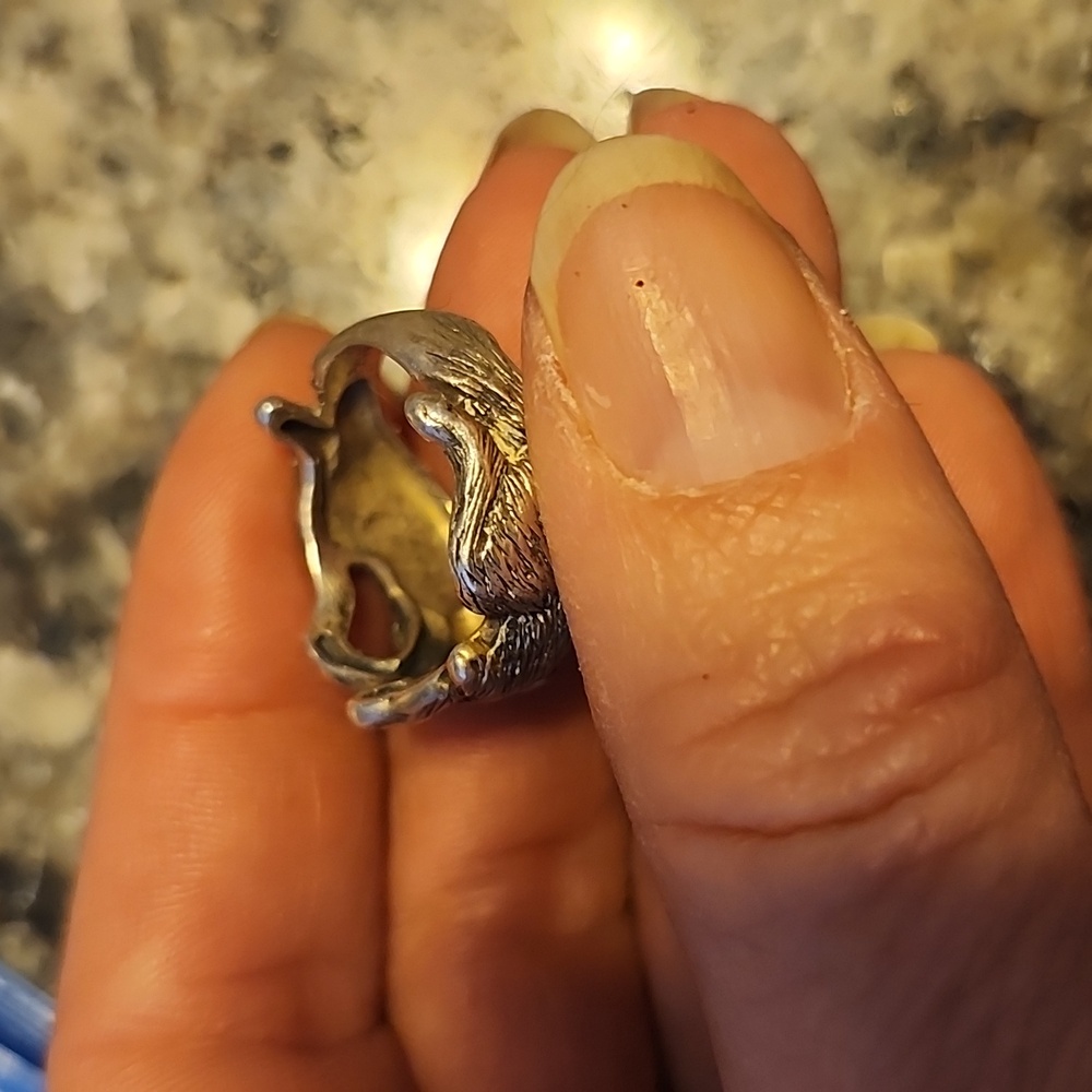 Sterling Silver Double Wolf Pack Design Ring Size 7 - Picture 15 of 15
